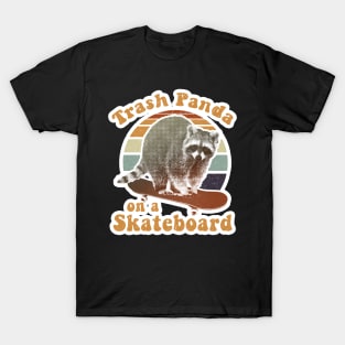 Trash panda on a skateboard retro T-Shirt